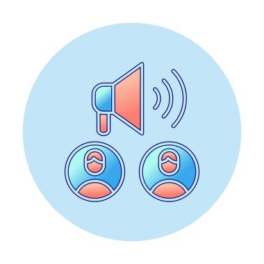 Kamu Tanıtım simgesi vektör illüstrasyonu