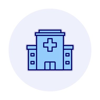 Hastane düz vektör illüstrasyon simgesi
