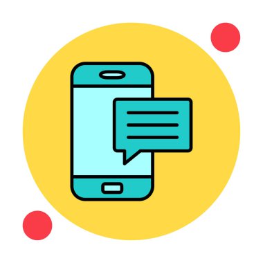 Basit sohbet simgesi, konuşma balonu, vektör illüstrasyonu