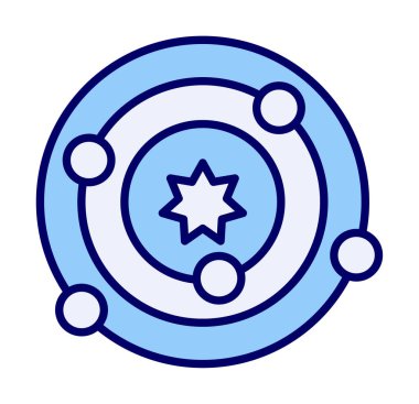 Güneş sistemi. Gezegenler Güneş 'in etrafında döner.