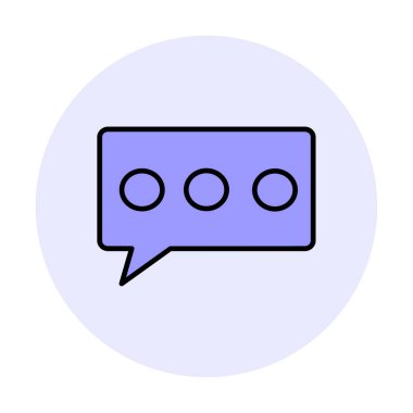 Basit sohbet simgesi, konuşma balonu, vektör illüstrasyonu