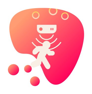 Hareket algılayıcı simgesi, yürüyen insan ağı simgesi, vektör illüstrasyonu