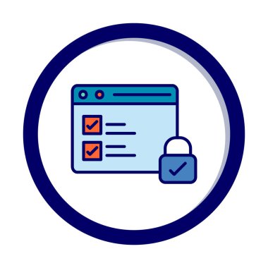 Basit güvenli veri simgesi, vektör illüstrasyonu