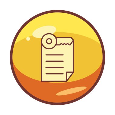 Basit not defteri arayüzü simgesi, vektör illüstrasyonu