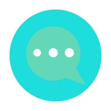 Sohbet balonu ileti simgesi, vektör illüstrasyonu