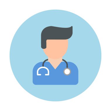 Erkek doktor simgesi, vektör illüstrasyon tasarımı