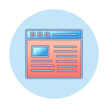 Web sayfası simgesi, vektör illüstrasyonu basit tasarım