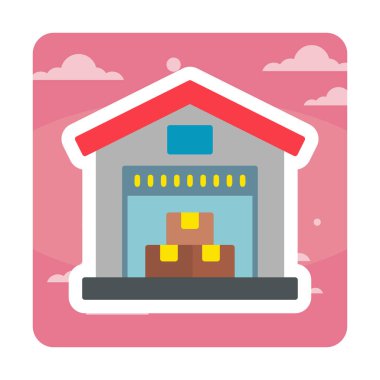 Web için depo vektör simgesinin basit illüstrasyonu