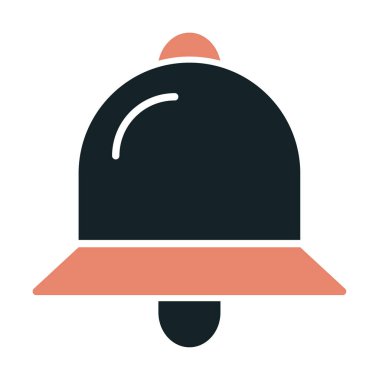 Basit Bildirim Zili simgesi, vektör illüstrasyonu