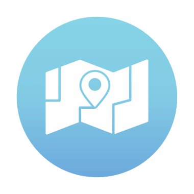 GPS konum vektörü simgesine sahip harita