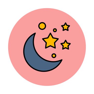 Ay ve yıldızlar. Web simgesi basit illüstrasyon 