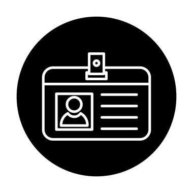 Kimlik kartı simgesi. düz tasarım biçimi.