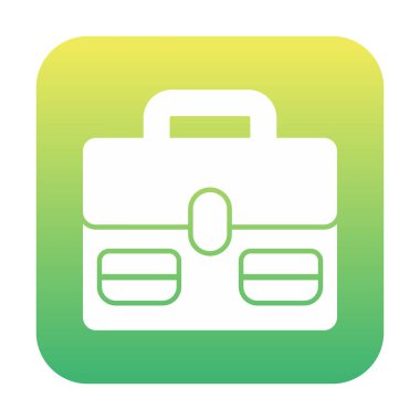 Evrak çantası vektör düz simgesi. İş durumu simgesi, bavul emojisi, vektör illüstrasyonu