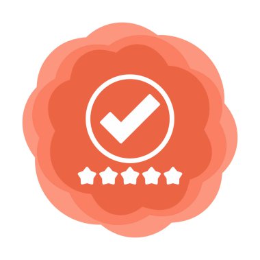 işaretleme işareti ve beş yıldız simgesi, vektör illüstrasyonu