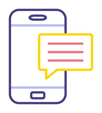 Basit sohbet simgesi, konuşma balonu, vektör illüstrasyonu