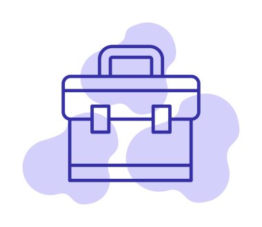 Evrak çantası vektör düz simgesi. İş durumu simgesi, bavul emojisi, vektör illüstrasyonu