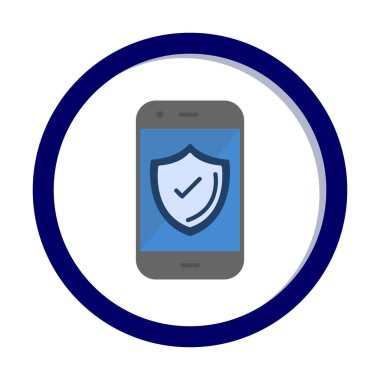 Güvenlik Düz simgesi, Kalkanlı Telefon 