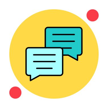 Basit konuşma baloncukları Konuşma simgesi, vektör illüstrasyonu