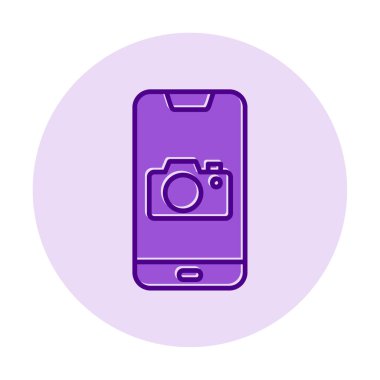 Akıllı telefon kamera simgesi, vektör illüstrasyonu 