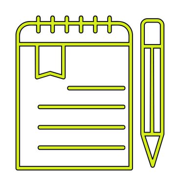 not defteri simgesi soyut arkaplan vektöründe izole edildi