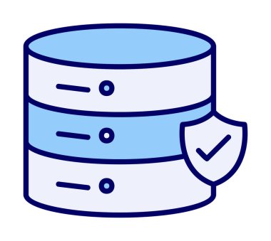 veritabanı simgesi modayı izole etti. veri depolama renk çizgisi vektörü simgesi                                                           