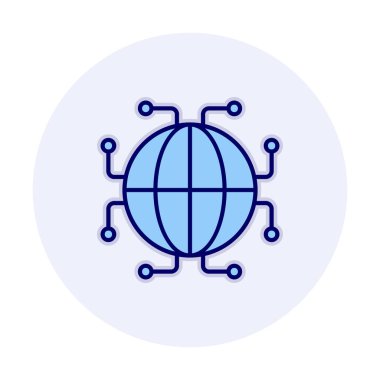 Digtal Dünya web simgesi vektör çizimi