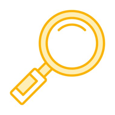 Büyüteç simgesi düz stil. Loupe renk simgesini ara. Vektör illüstrasyonu 