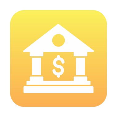 Beyaz arka plan üzerinde izole banka simgesi