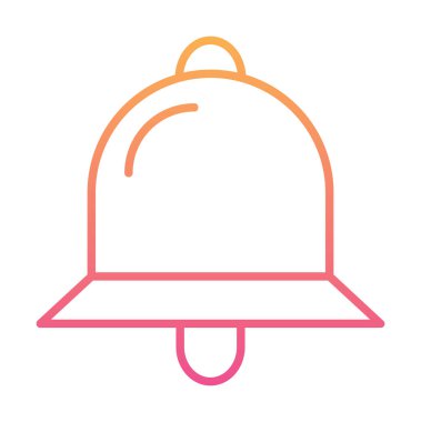 Basit Bildirim Zili simgesi, vektör illüstrasyonu