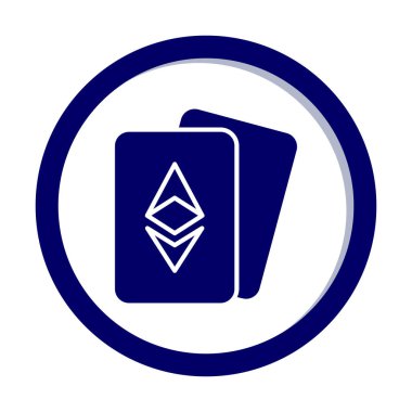 ethereum kartları simgesi, vektör illüstrasyonu