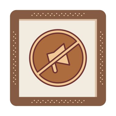 Sessizleştirilmiş simge vektör çizimi