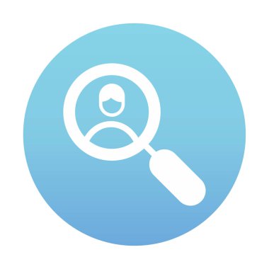 Arama insanları konsepti, büyütme cam ikon çizimi