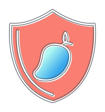 Shield 'in mango meyveli vektör çizimi   