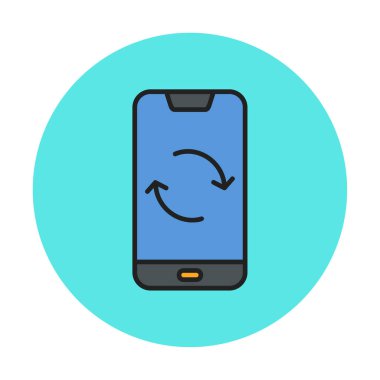 Smartphone Veri Eşzamanlamasının vektör çizimi 