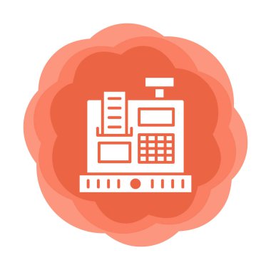 Kasiyer Makine simgesi vektör illüstrasyonu