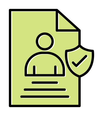 Veri güvenlik simgesi vektör illüstrasyonuna sahip kullanıcı