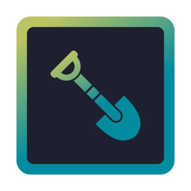 Bahçe küreği ikonu. Kürek karikatür simgesinin vektör çizimi                 