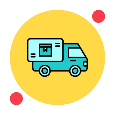 Vektör Tasarımı Teslimat Kamyonu Simgesi Biçimi