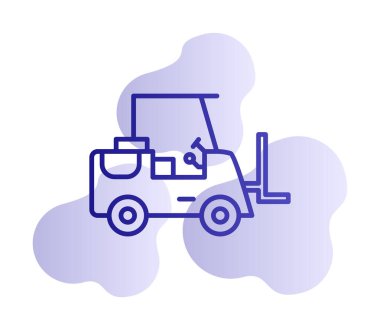 Forklift ikon vektörü. İnce çizgi işareti. izole edilmiş sınır sembolü çizimi