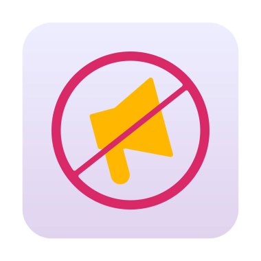 Sessizleştirilmiş simge vektör çizimi