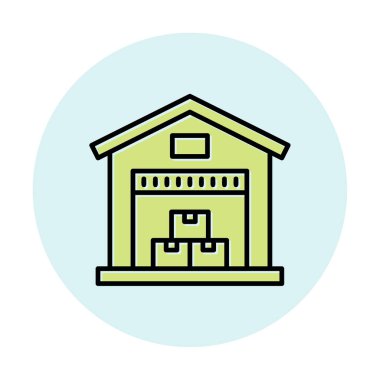 Web için depo vektör simgesinin basit illüstrasyonu