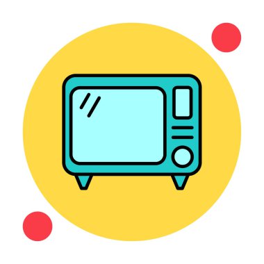 Eski TV simgesi vektör illüstrasyonu