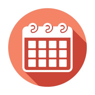 Takvim düzlüğü simgesi, vektör illüstrasyonu 