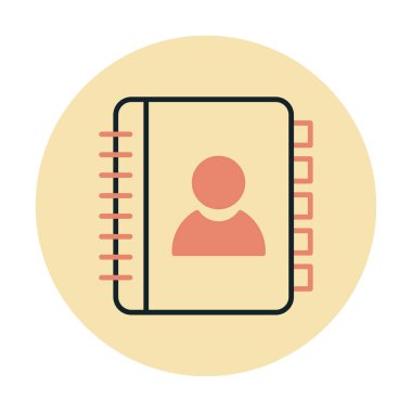 Kişi Kitabı simgesi, vektör illüstrasyonu