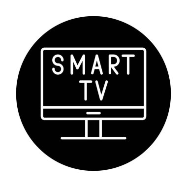 Basit Akıllı TV simgesi, vektör illüstrasyonu