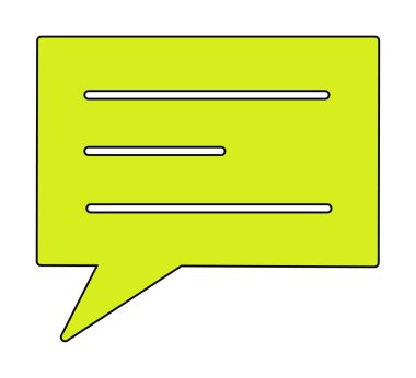 konuşma balonu simgesini, vektör grafik illüstrasyon izole