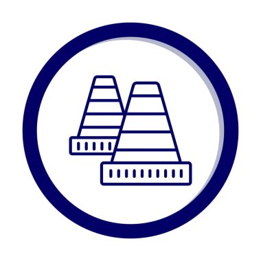 Trafik konisi simgesi vektör çizimi 