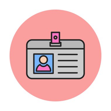 Beyaz arkaplanda izole edilmiş modaya uygun düz stil kimlik simgesi