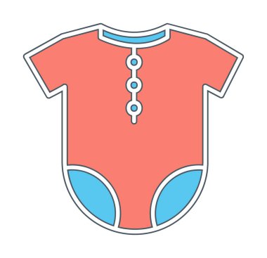 Bebek Kıyafeti Simgesi, Bebek Giysisi, Vektör İllüstrasyonu