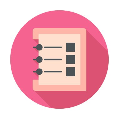 Basit not defteri arayüzü simgesi, vektör illüstrasyonu